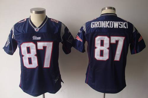 Patriots #87 Rob Gronkowski Blue Women's Team Color Stitched NFL Jersey - Click Image to Close